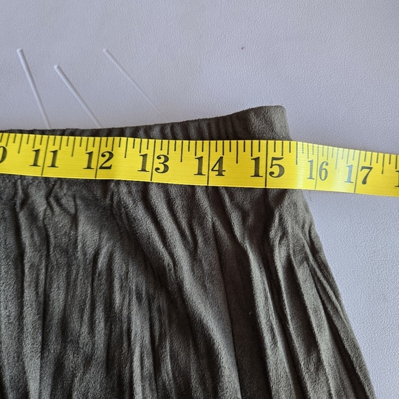 Soft Surroundings Brown Faux Suede‎ A-Line Maxi Skirt Women's L Western Boho Y2K - Picture 5 of 6